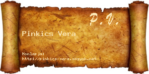 Pinkics Vera névjegykártya